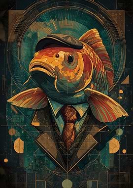 Fish in Suit and Cap