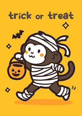 Halloween Monkey Mummy Trick or Treat