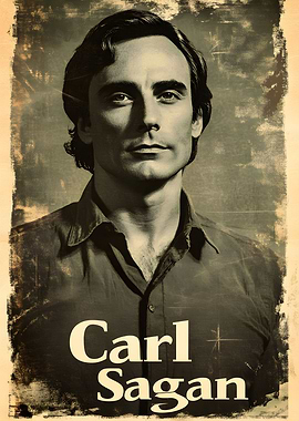 Carl Sagan A vintage black and white poster