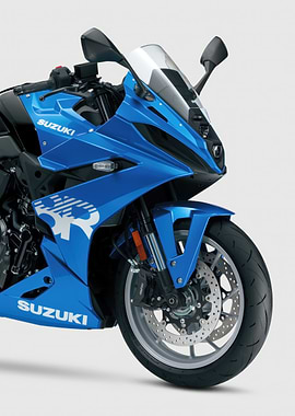 Blue Suzuki GSX 8R Motorcycle Front View