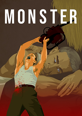 Monster movie poster illustration