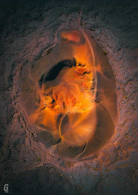 Volcanic Crater Aerial View