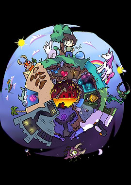 Pixel Art World with Fantasy Elements