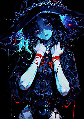 Anime Witch with Red String