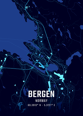 Bergen Midnight City Map