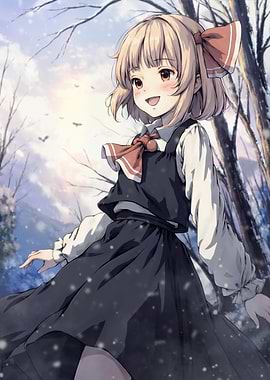 Anime Girl in Winter Landscape