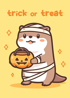 Cute Otter Mummy Trick or Treat