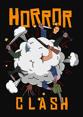 Horror Clash Cartoon Illustration