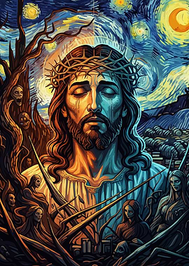 Jesus Christ Van Gogh Style