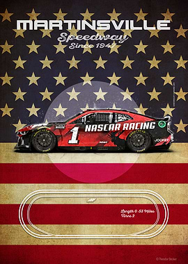Martinsville Speedway NASCAR Racing Poster
