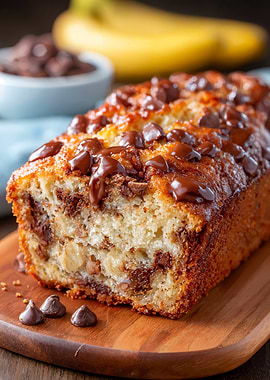 Banana bread with chocolate chips