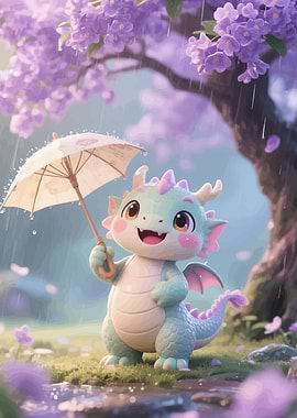 Cute Dragon Rain