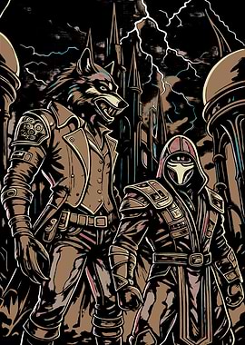 Werewolf and Warrior in Dark Fantasy
