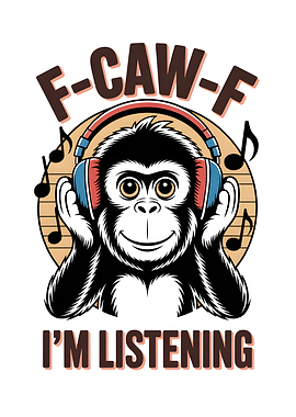 Monkey with Headphones - F-CAW-F I'm Listening