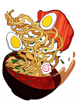 Delicious Ramen Bowl Illustration