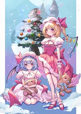Anime Christmas with Two Cute Girls