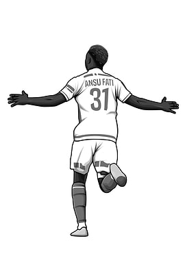 Ansu Fati Black and White Version