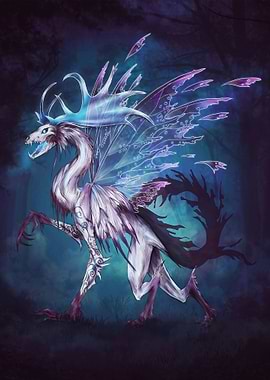 Fantasy Dragon Creature with Fairy Wings