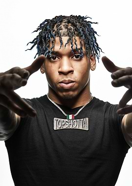 nle choppa portrait with top shotta pendant