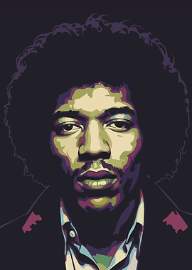 Jimi Hendrix Portrait Pop Art