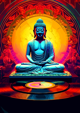 Buddha on Vinyl Record Art