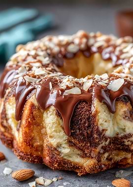 Marble Bundt Cake with Chocolate Glaze