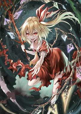 Blonde Anime Girl with Staff