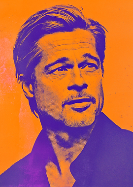 Brad Pitt Pop Art Portrait