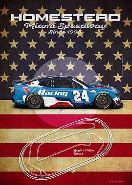 Homestead Miami Speedway Racing Poster