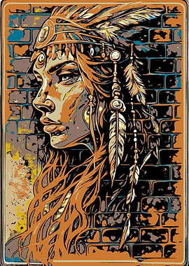 Native American Woman Portrait Art