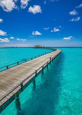 Tropical Island Pier with Turquoise Water