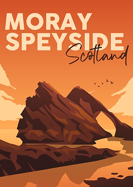 Moray Speyside Scotland Travel Poster