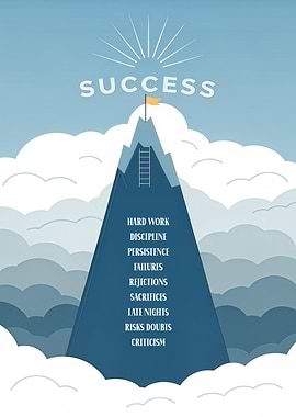 Road to Success Mountain Illustration