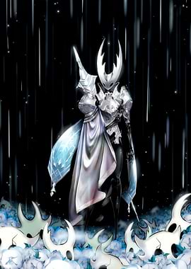 Hollow Knight in a Floral Field