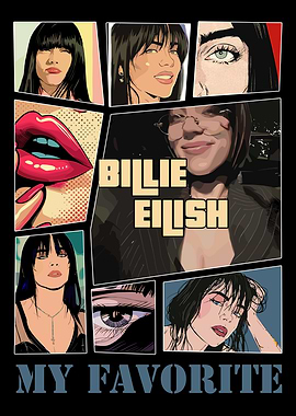 Billie Eilish Comic Book Style Portrait