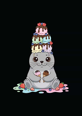 Seal with Ice Cream Tower