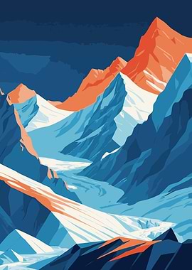 Mountain Landscape Vector Illustration