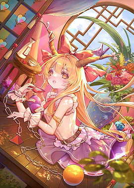 Anime Girl with Horns and Bow