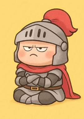 Grumpy Cartoon Knight