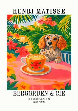 Henri Matisse Dog and Coffee Poster