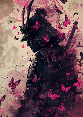 Samurai with Butterflies