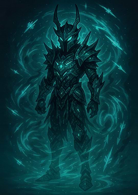 Dark Knight in Teal Aura