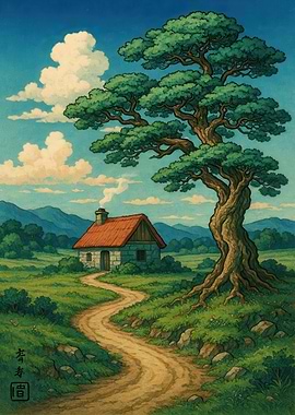 Idyllic Countryside Cottage with Large Tree