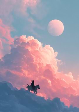 Rider in the Sky with Clouds