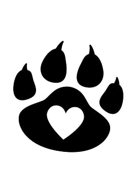 Paw Print with Heart