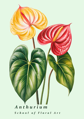 Anthurium Floral Art Illustration