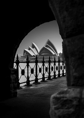 Sydney Opera House Black and White