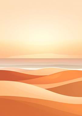 Minimalist Desert Landscape at Sunset