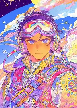 Colorful Anime Pilot in Space