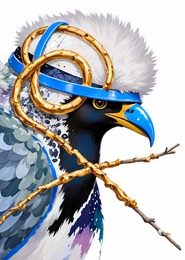 Abstract Fantasy #111 - Ornate Bird Portrait